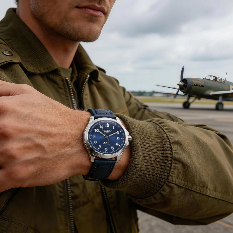 Aviator · Reloj automático estilo aviador con correa
