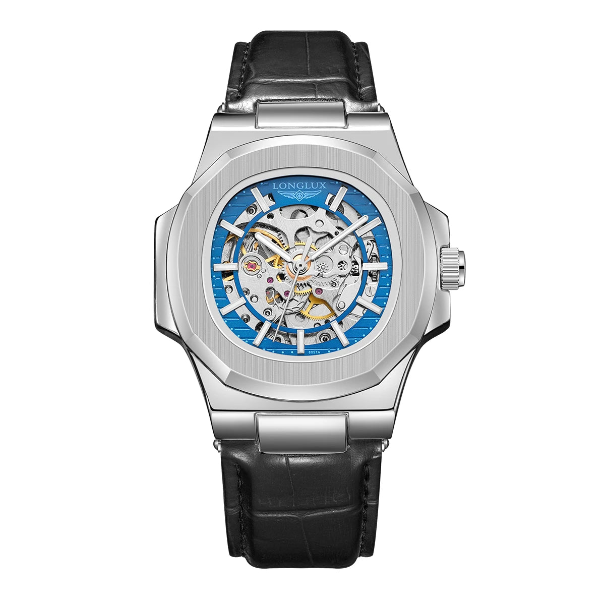 Reloj automático Monarch, acabado azul