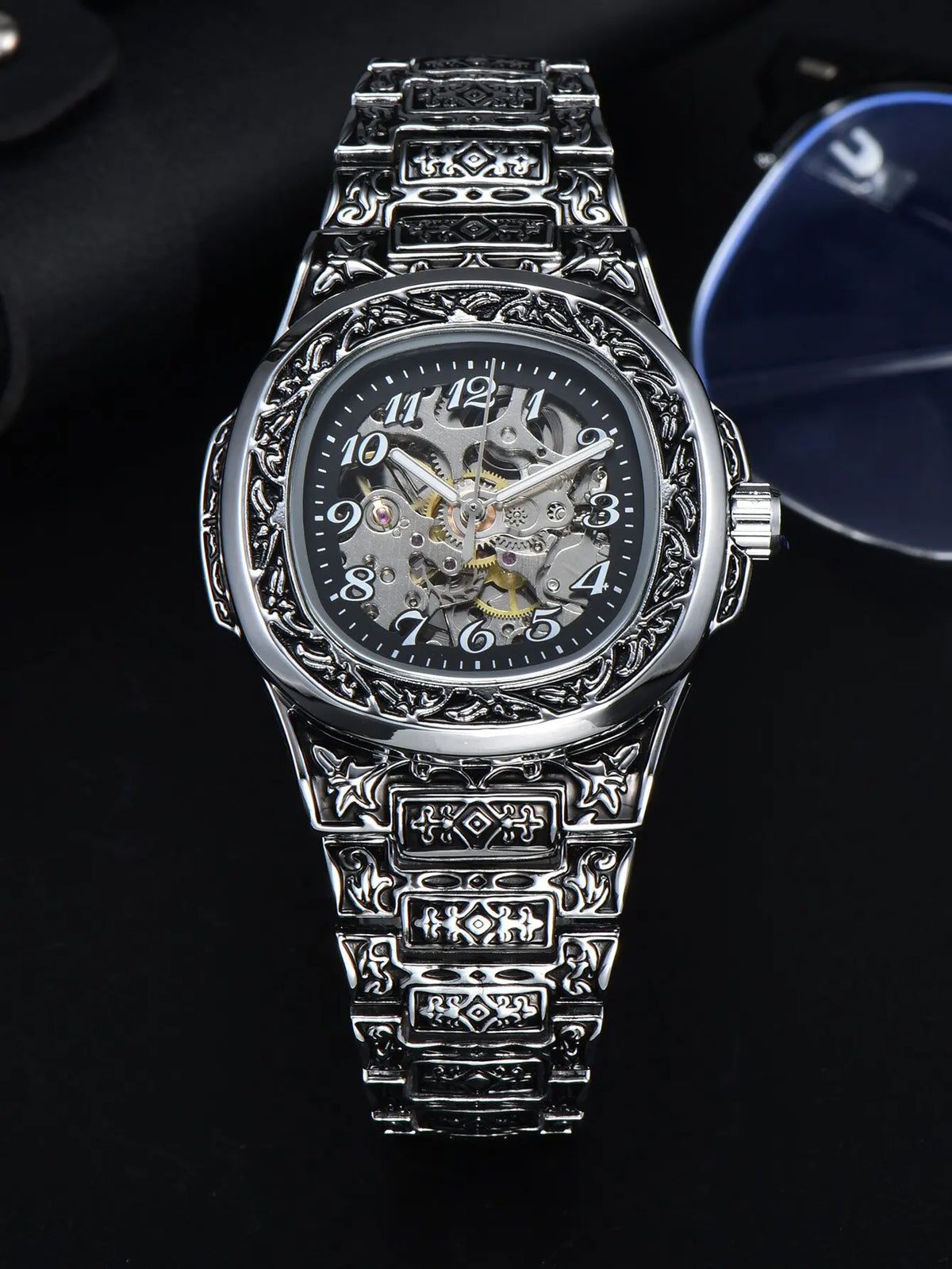 Reloj automático Imperial, acabado negro y plata