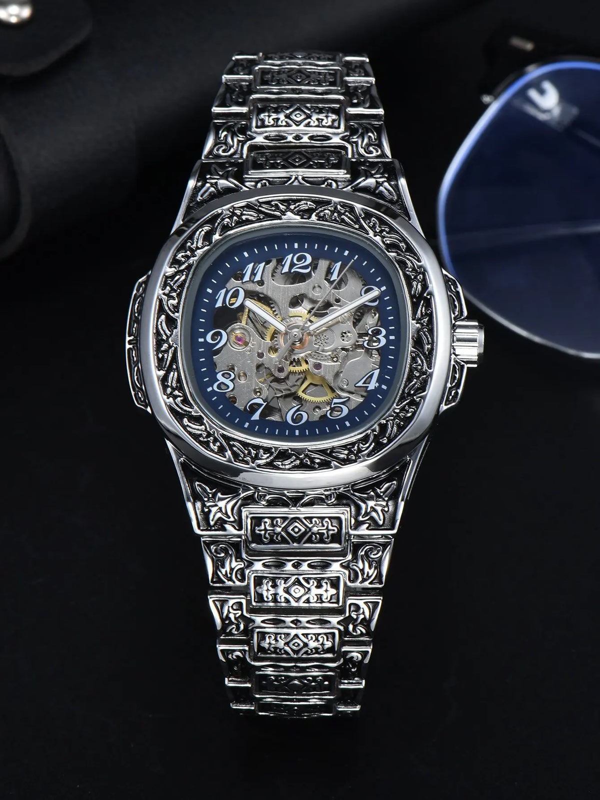 Reloj automático Imperial, acabado azul y plata