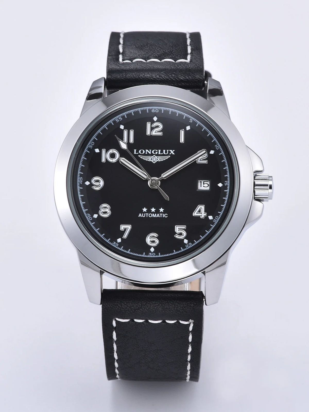 Reloj automático Aviator, acabado negro