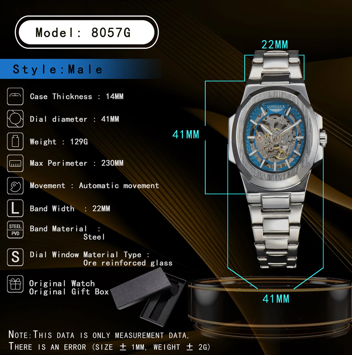 Reloj automático Skeleton de EVORA, foto 5