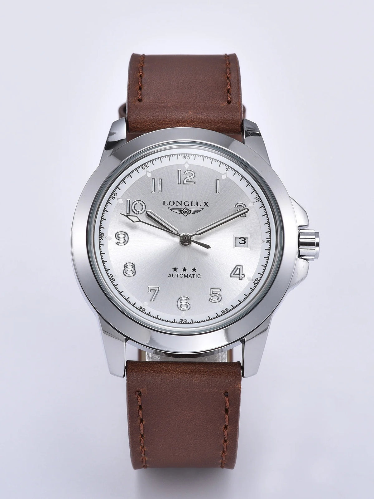 Reloj automático Aviator, acabado blanco