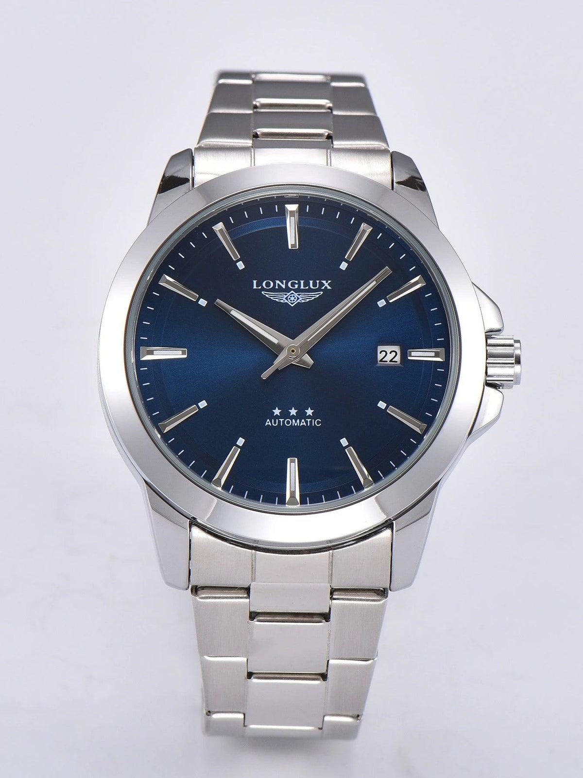 Reloj automático Longlux, acabado azul