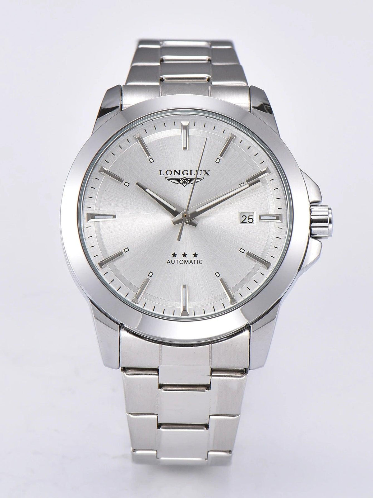 Reloj automático Longlux, acabado blanco